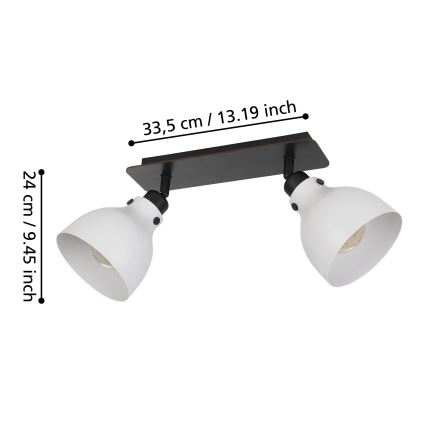 Eglo 43828 - Reflektorska lampa MATLOCK 2xE27/40W/230V