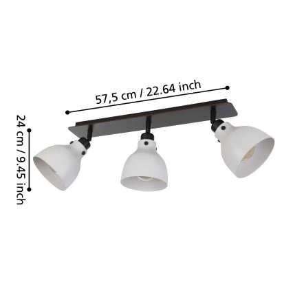 Eglo 43829 - Reflektorska lampa MATLOCK 3xE27/40W/230V
