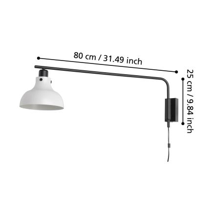 Eglo - Zidna lampa 1xE27/40W/230V