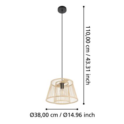 Eglo 43852 - Luster na sajli HYKEHAM 1xE27/40W/230V