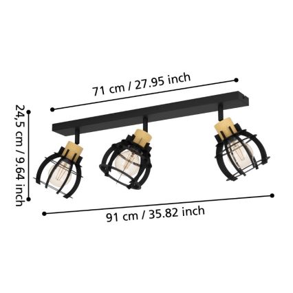 Eglo - Reflektorska lampa 3xE27/40W/230V