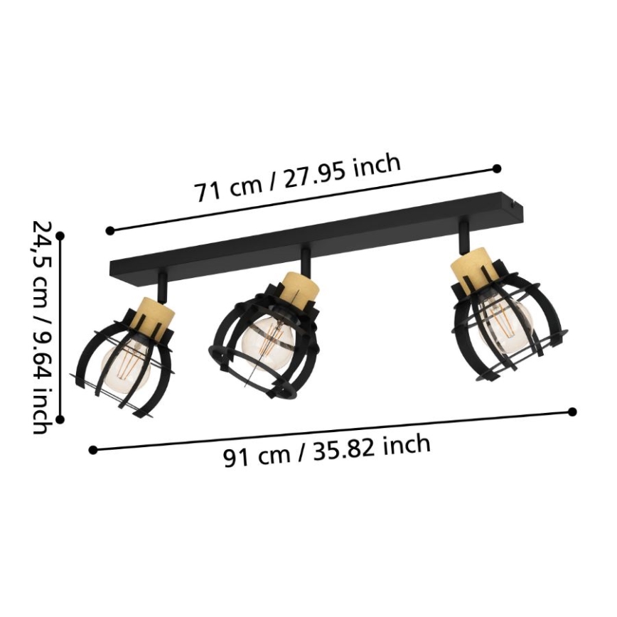 Eglo - Reflektorska lampa 3xE27/40W/230V