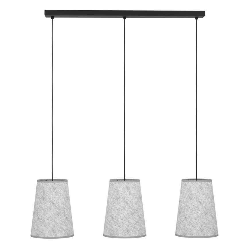 Eglo - Luster na sajli 3xE27/40W/230V sivo