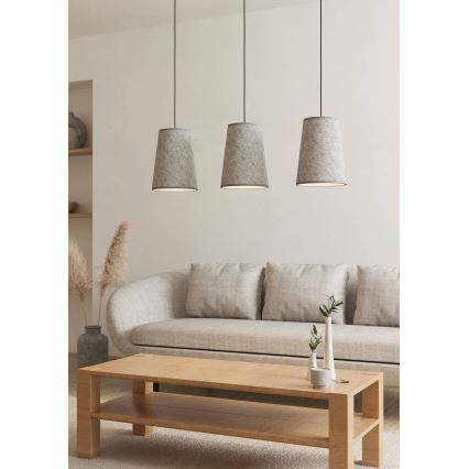 Eglo - Luster na sajli 3xE27/40W/230V sivo