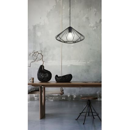 Eglo - Luster na sajli 1xE27/40W/230V pr. 42,5 cm crno
