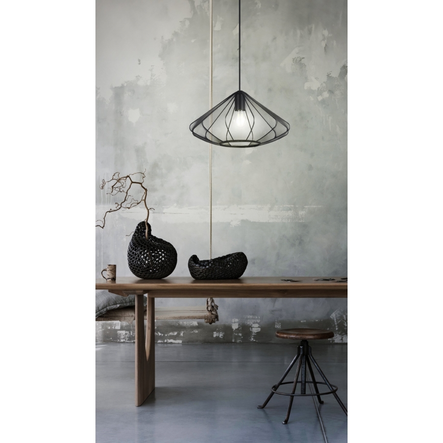 Eglo - Luster na sajli 1xE27/40W/230V pr. 42,5 cm crno