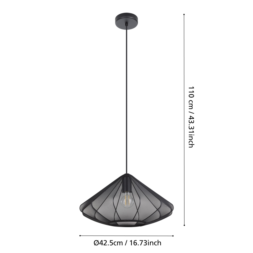 Eglo - Luster na sajli 1xE27/40W/230V pr. 42,5 cm crno