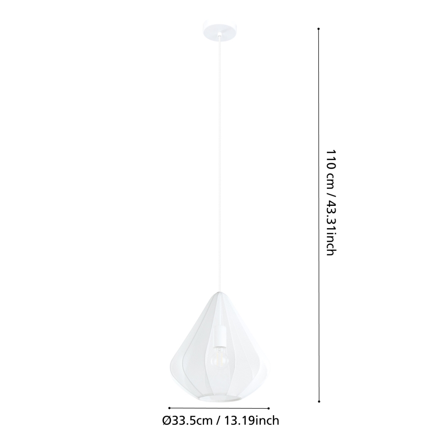 Eglo - Luster na sajli 1xE27/40W/230V pr. 33,5 cm bela