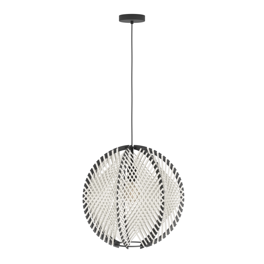 Eglo - Luster na sajli 1xE27/40W/230V pr. 48 cm bela/crno