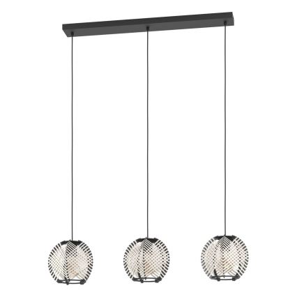 Eglo - Luster na sajli 3xE27/40W/230V bela/crno