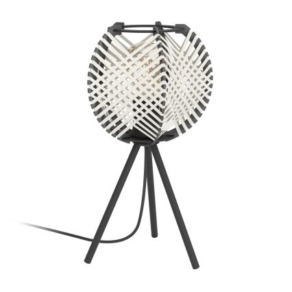 Eglo - Stona lampa 1xE27/40W/230V bela/crno