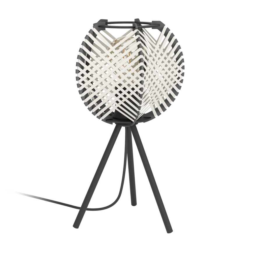 Eglo - Stona lampa 1xE27/40W/230V bela/crno