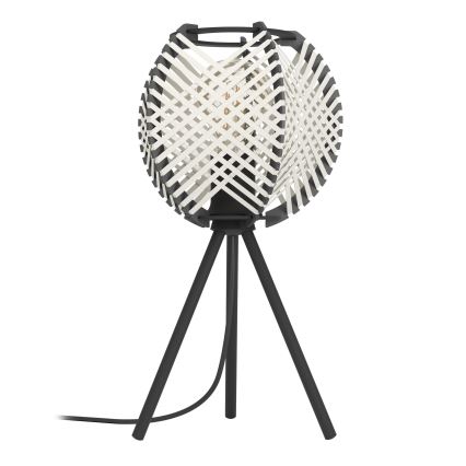 Eglo - Stona lampa 1xE27/40W/230V bela/crno