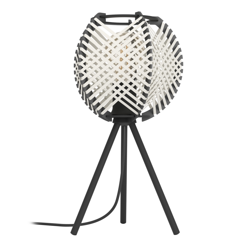 Eglo - Stona lampa 1xE27/40W/230V bela/crno