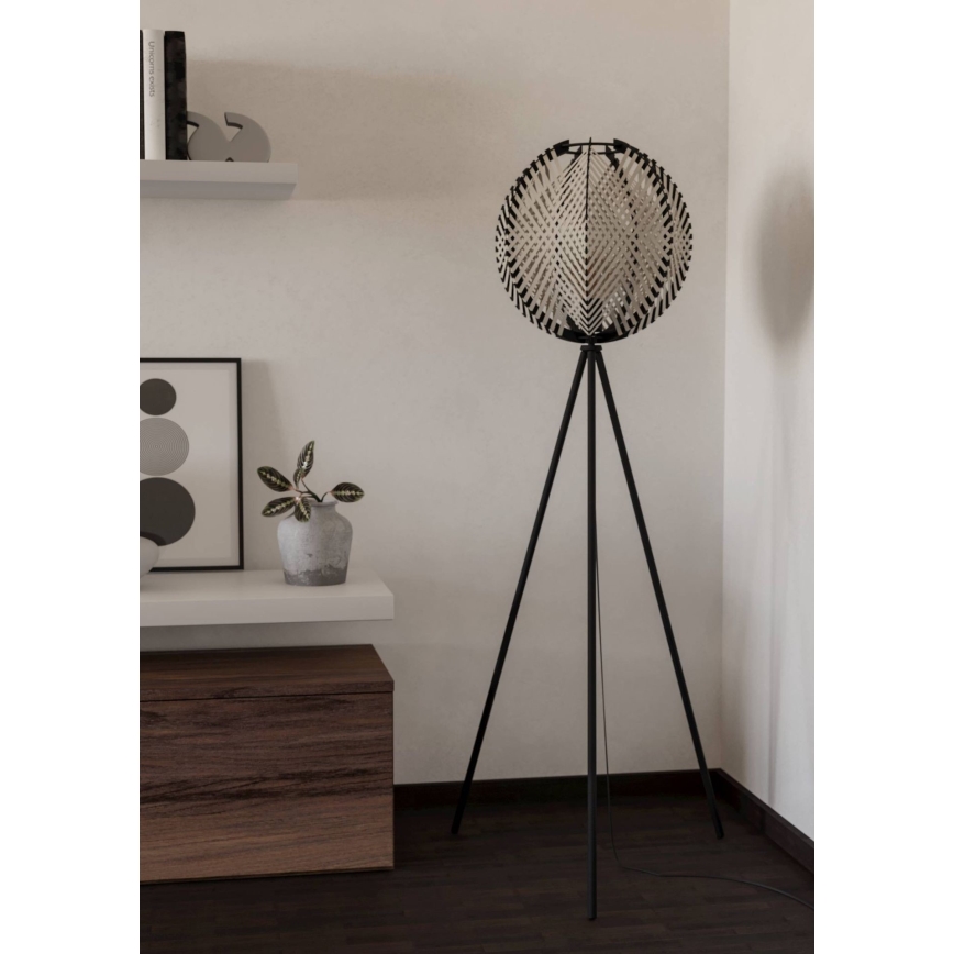 Eglo - Podna lampa 1xE27/40W/230V bela/crno