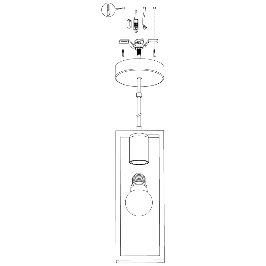 Eglo - Luster na sajli 1xE27/60W/230V - FSC sertifikovano