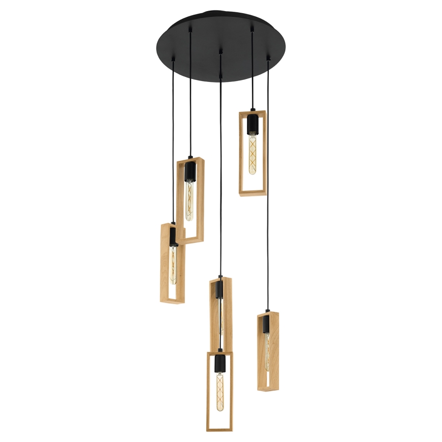 Eglo - Luster na sajli 6xE27/60W/230V - FSC sertifikovano