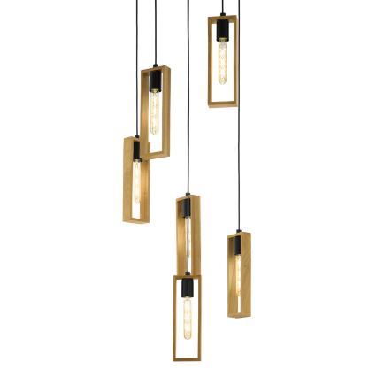 Eglo - Luster na sajli 6xE27/60W/230V - FSC sertifikovano