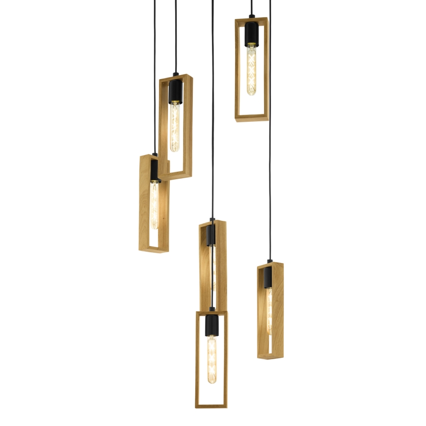 Eglo - Luster na sajli 6xE27/60W/230V - FSC sertifikovano