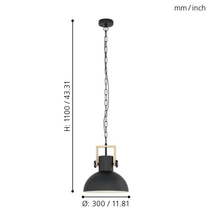 Eglo - Luster na lancu 1xE27/28W/230V - FSC sertifikovano