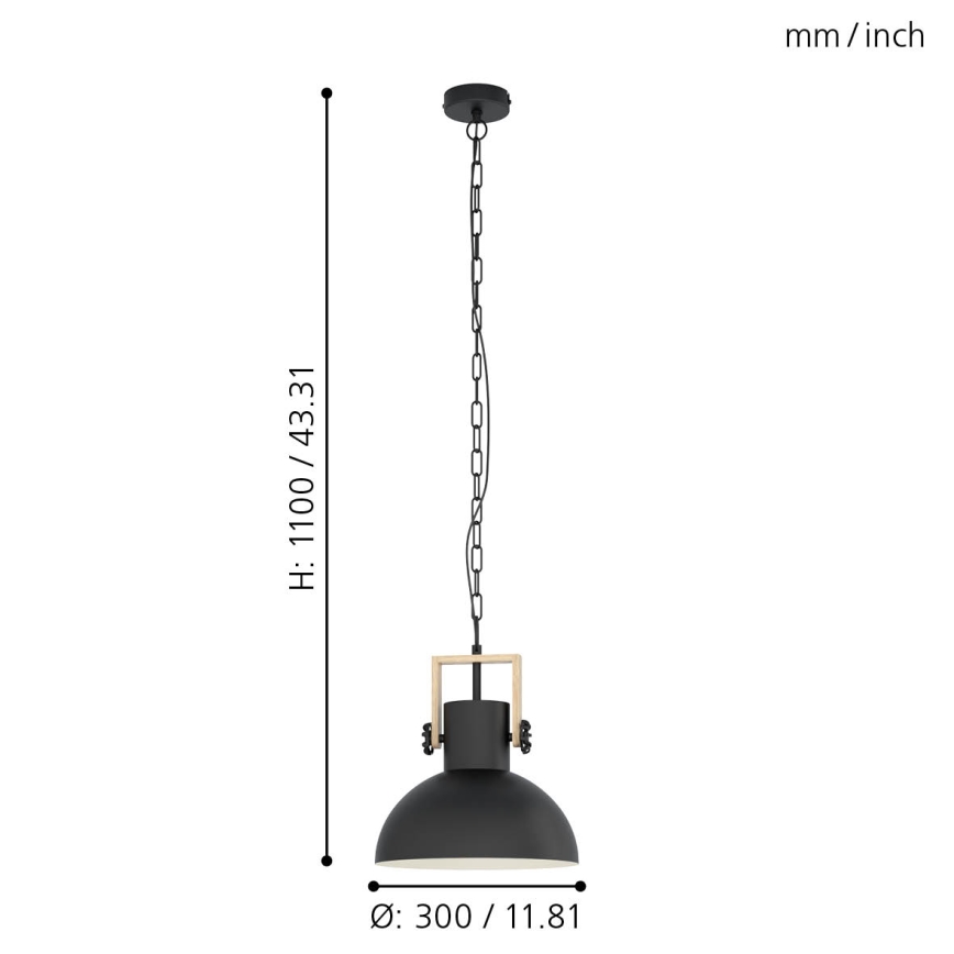 Eglo - Luster na lancu 1xE27/28W/230V - FSC sertifikovano