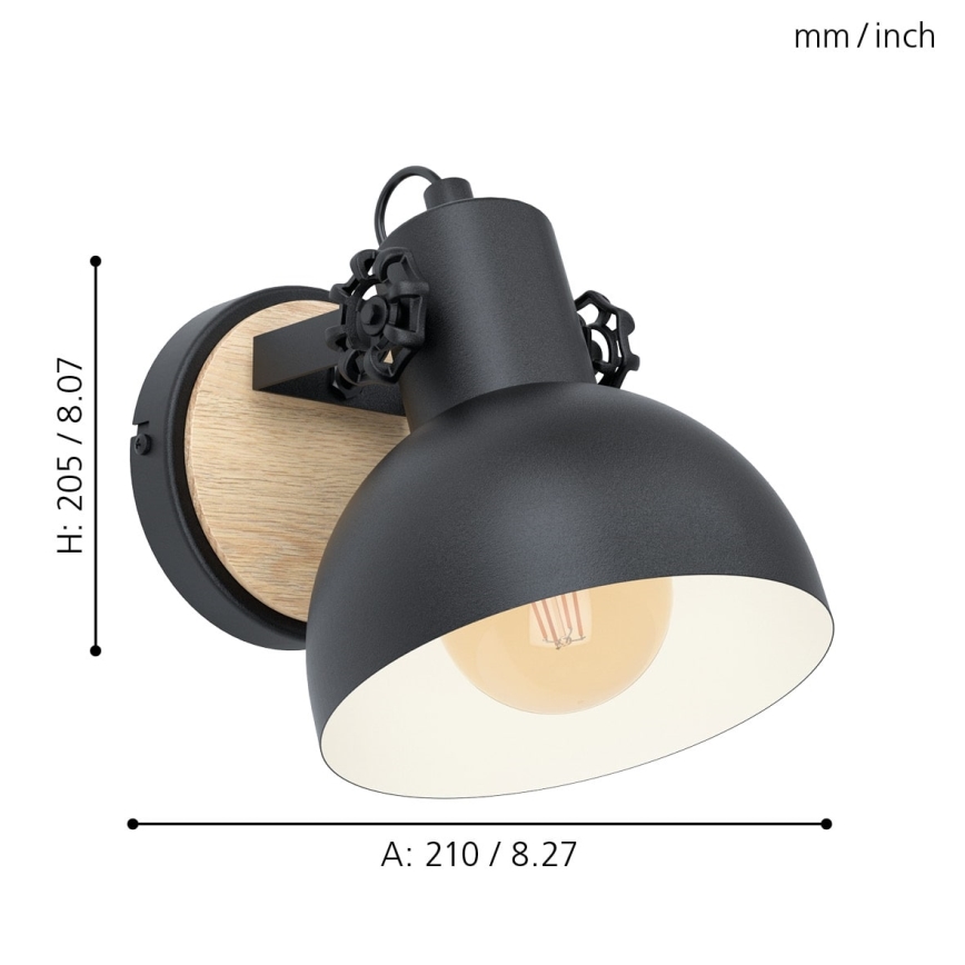 Eglo - Zidna lampa 1xE27/28W/230V - FSC sertifikovano