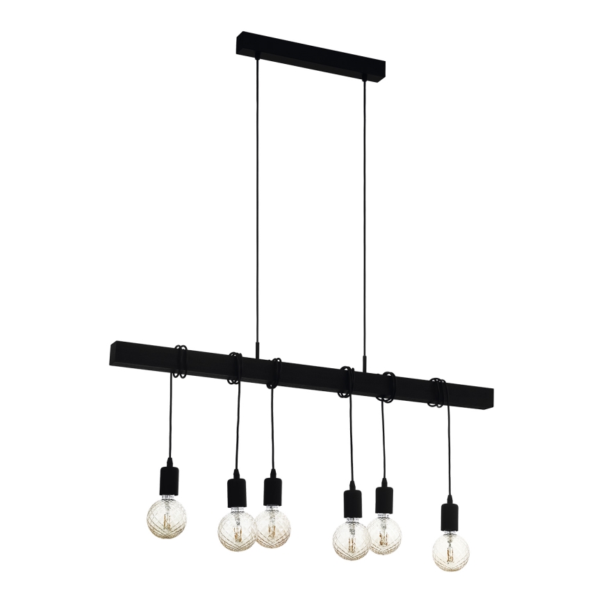 Eglo - Luster na sajli TOWNSHEND 6xE27/60W/230V - FSC sertifikovano