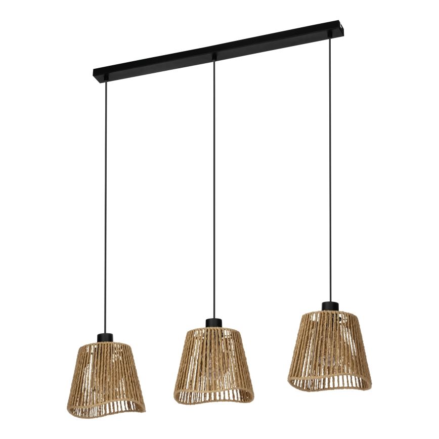 Eglo - Luster na sajli 3xE27/60W/230V braon