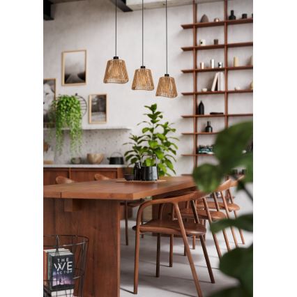 Eglo - Luster na sajli 3xE27/60W/230V braon