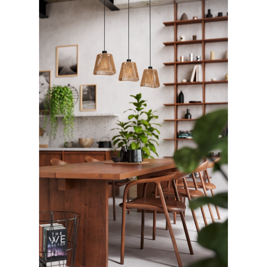 Eglo - Luster na sajli 3xE27/60W/230V braon