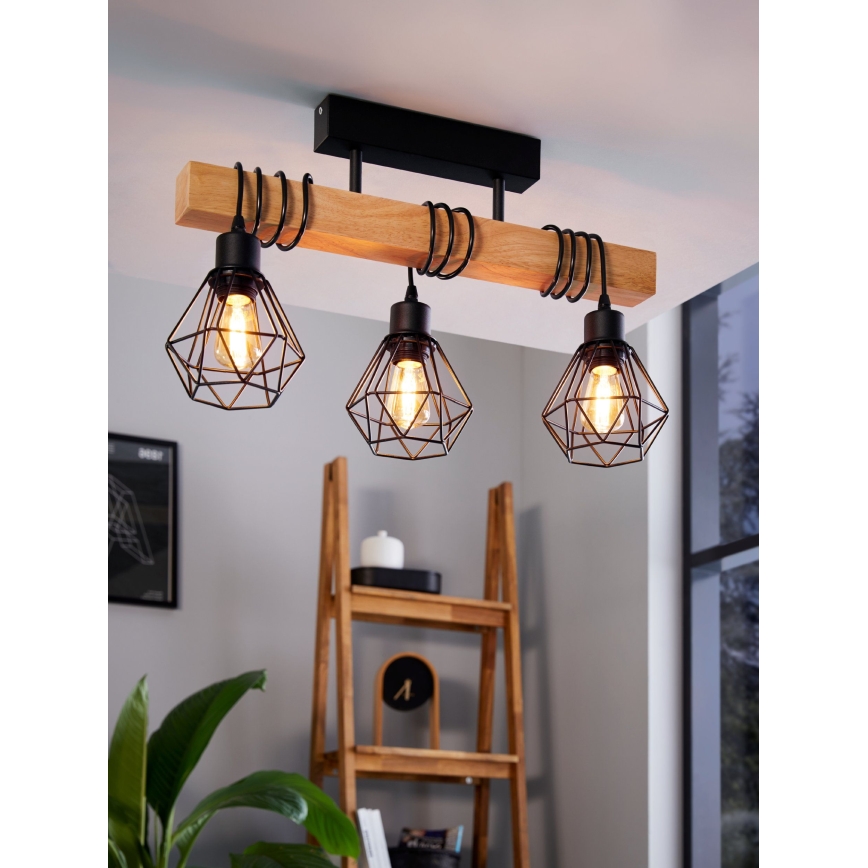 Eglo - Nadgradni luster TOWNSHEND 3xE27/60W/230V - FSC sertifikovano