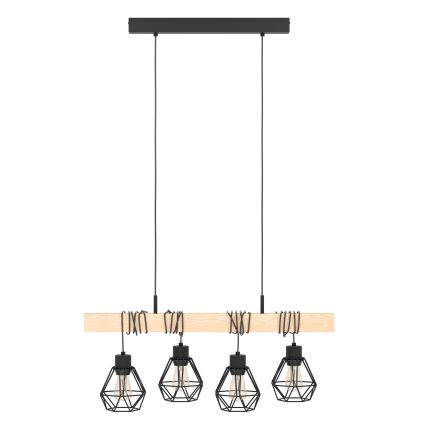 Eglo - Luster na sajli TOWNSHEND 4xE27/60W/230V - FSC sertifikovano