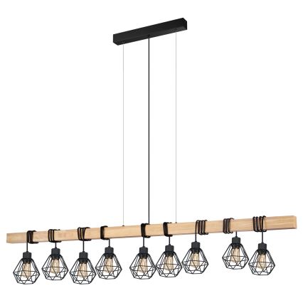 Eglo - Luster na sajli TOWNSHEND 9xE27/60W/230V - FSC sertifikovano