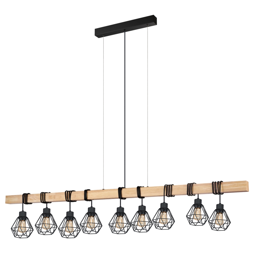 Eglo - Luster na sajli TOWNSHEND 9xE27/60W/230V - FSC sertifikovano