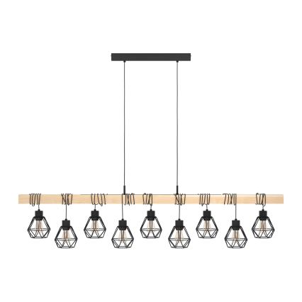 Eglo - Luster na sajli TOWNSHEND 9xE27/60W/230V - FSC sertifikovano