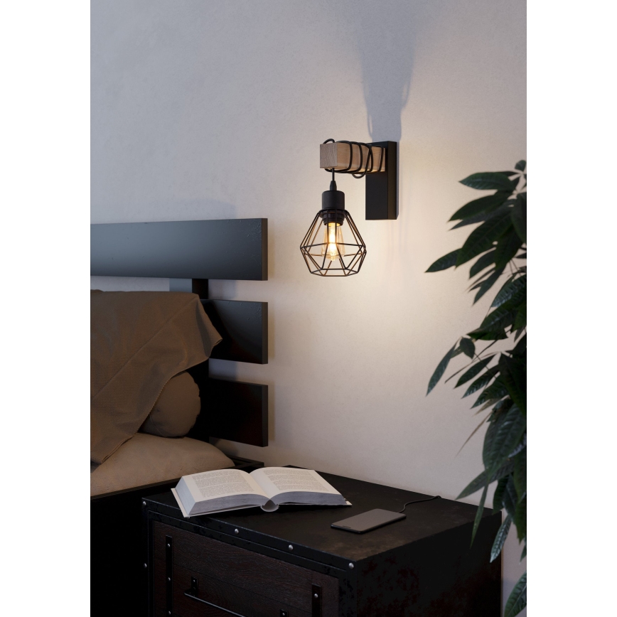 Eglo - Zidna lampa TOWNSHEND 1xE27/60W/230V - FSC sertifikovano