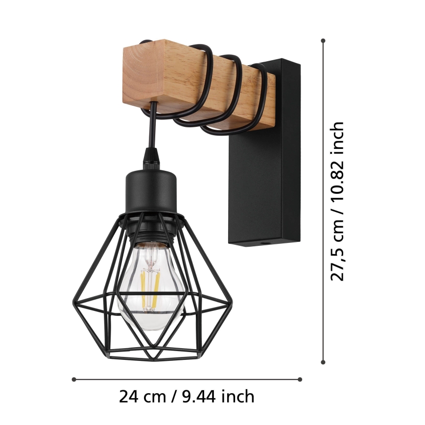 Eglo - Zidna lampa TOWNSHEND 1xE27/60W/230V - FSC sertifikovano