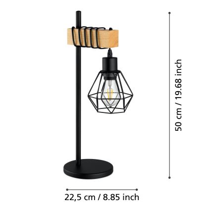 Eglo - Stona lampa TOWNSHEND 1xE27/60W/230V - FSC sertifikovano