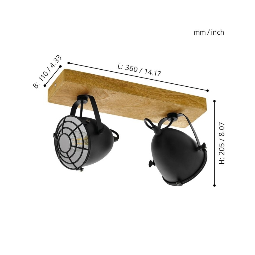 Eglo - Reflektorska lampa 2xE14/40W/230V - FSC sertifikovano