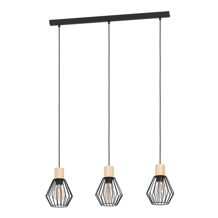 Eglo - Luster na sajli 3xE27/60W/230V - FSC sertifikovano