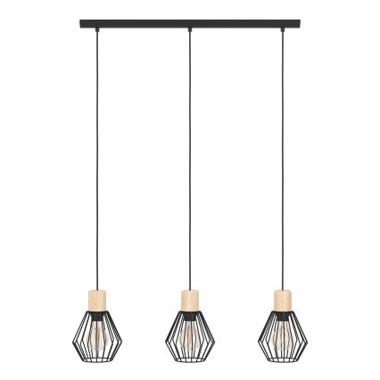 Eglo - Luster na sajli 3xE27/60W/230V - FSC sertifikovano