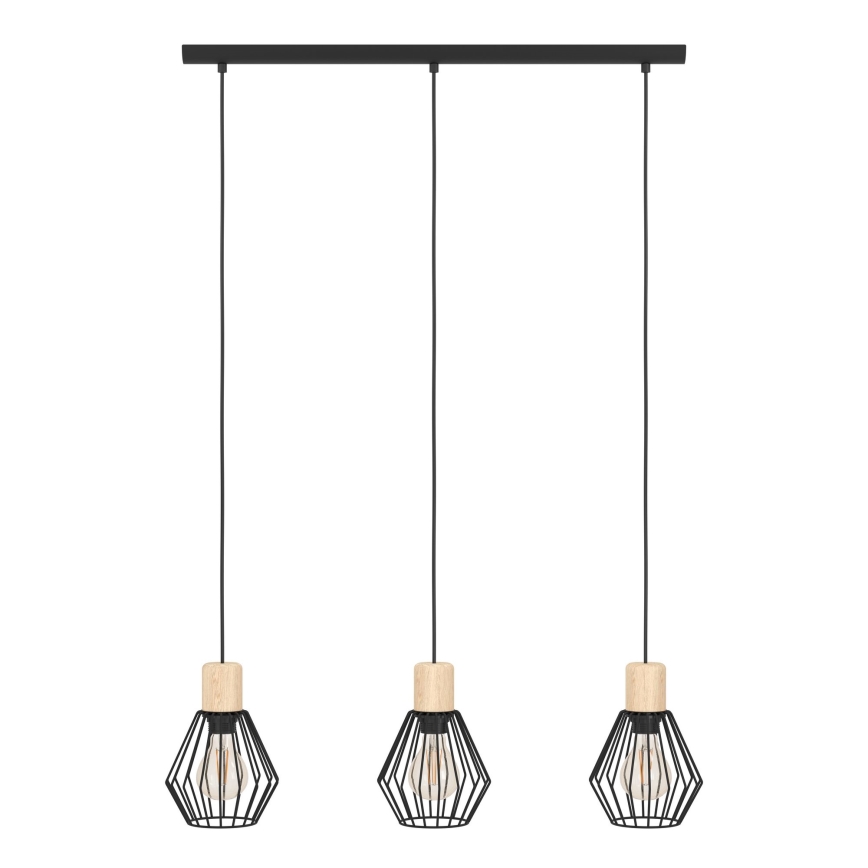 Eglo - Luster na sajli 3xE27/60W/230V - FSC sertifikovano
