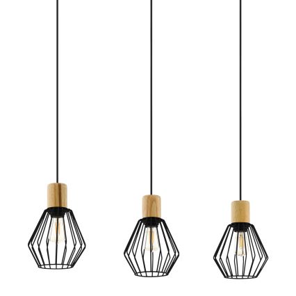 Eglo - Luster na sajli 3xE27/60W/230V - FSC sertifikovano