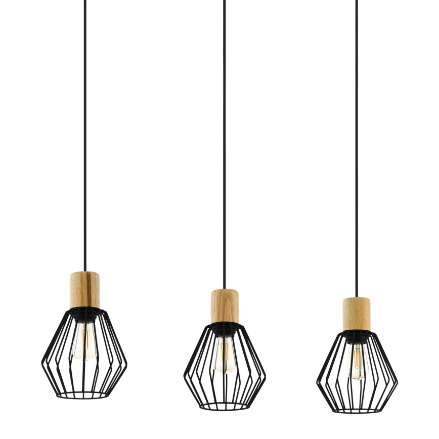 Eglo - Luster na sajli 3xE27/60W/230V - FSC sertifikovano