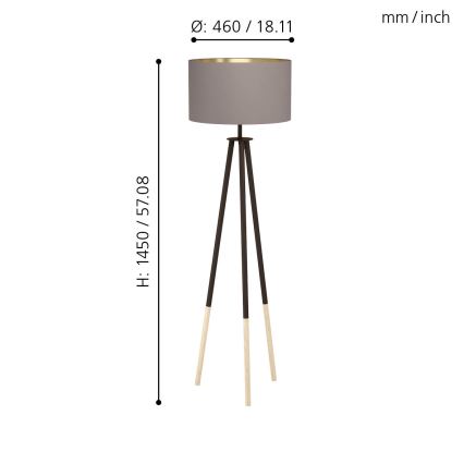 Eglo - Podna lampa 1xE27/60W/230V - FSC sertifikovano
