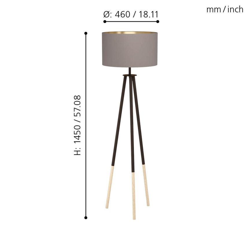 Eglo - Podna lampa 1xE27/60W/230V - FSC sertifikovano