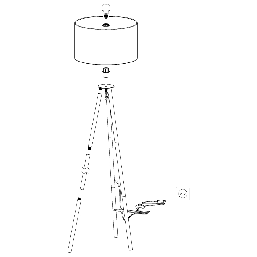 Eglo - Podna lampa 1xE27/60W/230V - FSC sertifikovano
