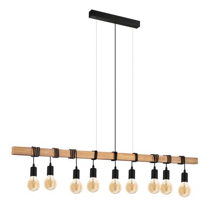 Eglo - Luster na sajli TOWNSHEND 9xE27/60W/230V - FSC sertifikovano