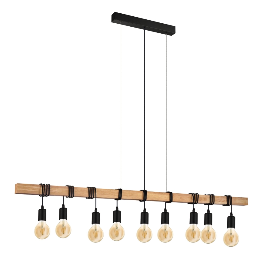 Eglo - Luster na sajli TOWNSHEND 9xE27/60W/230V - FSC sertifikovano
