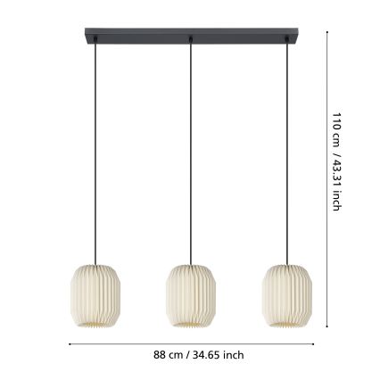 Eglo - Luster na sajli 3xE27/40W/230V